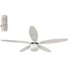 Megashopitalia Ventilatore a soffitto Ø130cm 5 pale con telecomando LUCE Reversibile 70W Bianco