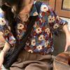 Not specified Camicia donna estiva casual con stampa retr?? stile Hong Kong e vestibilit?? amp