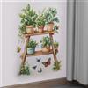 Decalcomania Da Parete con Pianta in Vaso, Decorazione per Giardino, Facile Da