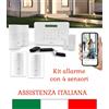 AVIDSEN Kit allarme con 4 sensori WiFi senza fili App Gsm Fai da te professionale