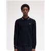 Fred Perry 🔵 Fred Perry - Polo manica lunga con doppia riga W53 navy/eru/honey FW25