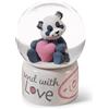 NICI Love 62631 Palla di vetro con panda, accessorio decorativo scintillante, pensiero ideale per gli amici, 6,5 cm, bianco