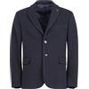 Havana & Co - Giacca blu monopetto in jersey con lavorazione Drop 4 per uomo