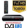 Decoder Digitale Terrestre DVB-T3 TV scart HDMI 4K H265 Telecomando pile