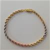 savagioielli Bracciale fune corda tre colori 18.1 cm in oro 750 giallo,bianco e rosso