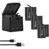 Vemico Hero 7 Batteria Caricabatterie Kit 3X1500mAh Batterie USB-C Carica | 3 Ca
