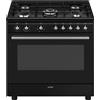 Smeg Concert CX91GMBL cucina Cucina freestanding Elettrico Gas Nero A