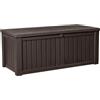 Keter ROCKWOOD POOL BOX 570 lt baule panca per esterno effetto legno MARRONE