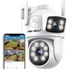GENBOLT Telecamera WiFi Esterno con Doppia Lente di Sicurezza Esterno 2.4&5Ghz PoE PTZ
