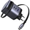 UGREEN Nexode Caricatore USB C GaN con Cavo Retrattile 100W Ricarica Rapida con 4 Porte