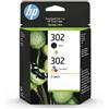 HP 302 Nero e Tricromia X4D37AE 2 cartucce originali, per stampanti HP DeskJet 1