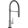 Delta Faucet Trinsic Pro - Rubinetto per lavello da cucina monocomando con spruzzatore estraibile, tecnologia Touch2O e testa a spruzzo magnetica, in acciaio inox Arctic 9659T-AR-DST
