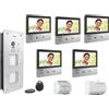 Philips KIT VIDEOCITOFONO 5 FAMIGLIE PHILIPS 2 FILI COLORI VIVAVOCE 7 POLLICI 5 bussate