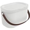 Rotho Babydesign YUMA organizer per fasciatoio realizzato in plastica riciclata, igienico ed ecologico - con coperchio e maniglia per il trasporto, bianco, 3,2 litri