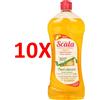 SCALA 10 X Scala Detersivo Piatti Antiodori Agrumi 750ml Detergente Piatti Stoviglie