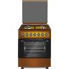 LAR.EL CUCINA LAREL 60X60 4 FUOCHI ACC. ELET FORNO VENTILATO MARRONE GRIGLIE GHISA
