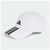 Adidas Cappellino Unisex Baseball 3-Stripes Cotton Twill - Colore : White/Black