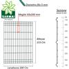 BUD 3 Pezzi Pannelli rigidi recinzione rete plastificata Ø 5mm 200 cm modulare