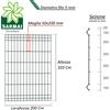 BUD 3 Pezzi Pannelli rigidi recinzione rete plastificata Ø 5mm 200 cm modulare
