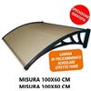 VERDELOOK Pensilina tettoia modulabile 100x60 100X80 cm nero fume' policarbonato alveolare