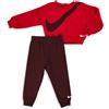 Nike Tuta Nike Bambinoa Girocollo Rossa e Bordeaux Felpata Da 1 a 7 anni 66K238-R5Y