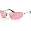 Miu Miu A50S - 69 1BC70J - Occhiali da Sole - Argento/Specchio Rosa