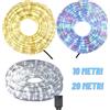 tubo luminoso led 10/20 metri freddo caldo multicolore esterno feste natale