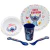 Stor Set Pappa Bambini Disney Stitich da 5 pezzi, in plastica senza BPA, lavabile e riutilizzabile, adatto a microonde e lavastoviglie