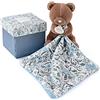 Doudou et Compagnie Vice Versa DC4019 - Peluche a forma di orsetto, 12 cm, collezione Boh'aime, dalla nascita, bella confezione regalo con fiore, con peluche, idea regalo per neonati, colore: Marrone
