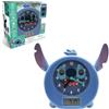 Lexibook Disney Stitch Il mio compagno educativo notturno, sveglia, luce notturna, simulatore d'alba e narratore di storie, con cavo di alimentazione, blu, RLT100D