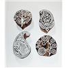 p.s.wooden blocks stamps Fatto a Mano Multi Design IN Legno Stampa Blocchi Intagliato Timbri Tessuto 4Pc