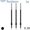 Tombow Refill Ricarica per Penna Mono Graph Lite - 0.38 mm - Nero [BR-KNU] 3pcs