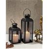 Urban Born D1 Set Di 2 Ferro Lanterna E Candela Lumino Sostegno per Casa Festive Decor Nero