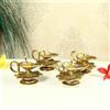 Handicrafts Paradise Diya Set Di 4 PC IN Metallo Antico Placcato Oro Arredo Casa