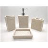 TD Set Di 4 Accessori Da Bagno In Pietra Color Sabbia