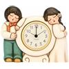 THUN T10075224 H90 Orologio da tavolo con sposini in ceramica