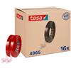tesa fix 4965 - Nastro biadesivo in PVC, trasparente, 16 rotoli da 50 m x 15 mm