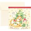 THUN - Chiudipacco albero con doni - ceramica - Collezione Natale - 7,5 x 7,5 cm