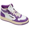 Autry Scarpe Sneakers Medalist Mid Bicolor in Pelle Bianca e Lilla Donna 38