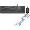 Kit Tastiera e Mouse PHILIPS USB Nero Ottico Tasti Bassi PC Windows Mac SPT6207B