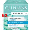 Clinians 6 X Clinians Hydra Plus Crema Idratante Leggera Succo Di Aloe Vera E Aquamarine