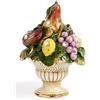 Capodimonte Soprammobile Centrotavola Vaso con Frutti in Porcellana Capodimonte Swarovski di