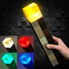 Minecraft Lampada Torcia LED 4 Colori USB Notturna Tavolo Parete