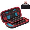Carehabi Custodia compatibile con Nintendo Switch e New Switch OLED, con interruttore rigido OLED, custodia per 19 switch, colore nero, Nero , Organizer per borse
