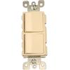 Leviton Decora 5643-T 15 Amp, 120/277 Volt, interruttore combinato a 3 vie/3 vie CA, grado commerciale, messa a terra, mandorla chiara