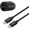 Celly CARICATORE AUTO USB CELLY CARICABATTERIA 20W FAST CHARGE CARICA RAPIDA NERO