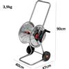 KINZO Carrello Avvolgitubo da Giardino Portatile 50 MT Carrellino Avvolgi ACCIAIO ZINC