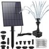 Fontana Solare Da Giardino Esterno 3,5W Con Picchetti Da Terra - Pompa Ad Energi