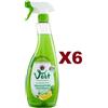 VERT CHANTECLAIR 6 PZ CHANTECLAIR VERT ECODETERGENTE SGRASSATORE UNIVERSALE LIMONE BASILICO 600ML