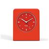 Punkt. AC01 - Sveglia analogica con Quarzo, Funzione Snooze, Luce a LED, luci a Batteria, silenziosa Senza ticchettio (Blocco in Alluminio e Frontale in Vetro), Colore Rosso, Lunghezza 3,4 cm,